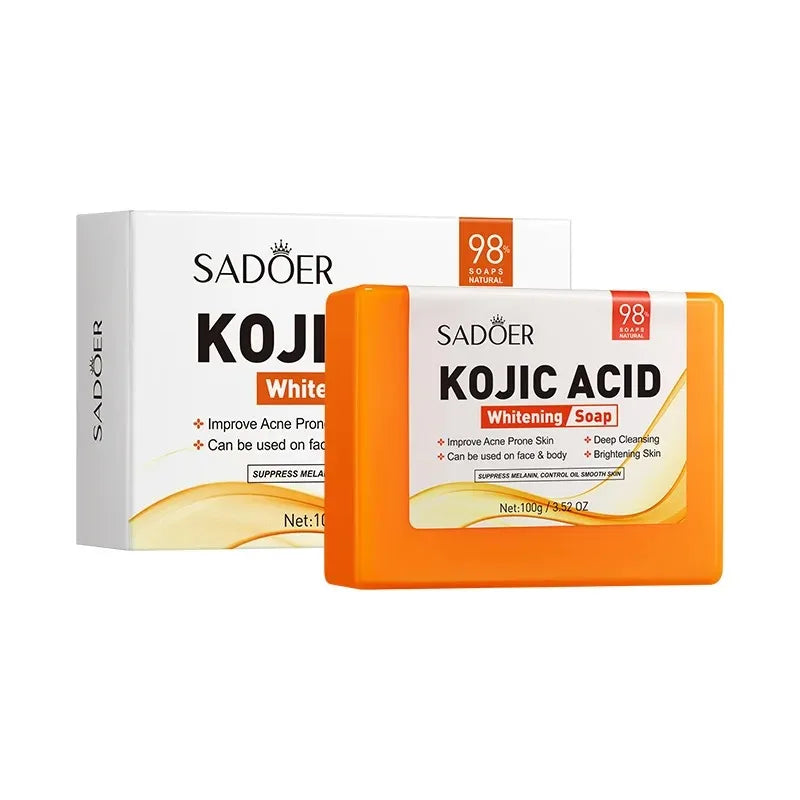 Sadoer Kojic Acid Facial Soap Face Wash Foam Facial Cleanser Moisturizing Hydrating Oil Control Body Bathing Handmade Soap Halalzen