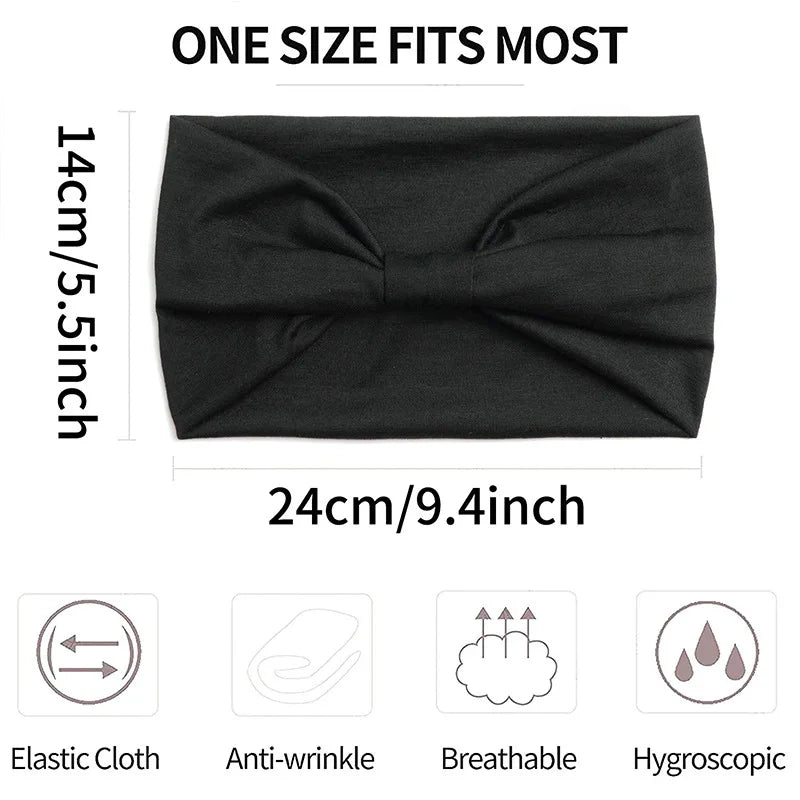 5pc Sports Headbands for Men Women Non-Slip Moisture Wicking Workout Sweatband Fitness Running Cycling Football Yoga Hairband