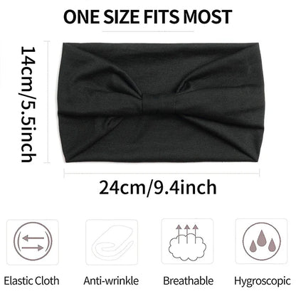 5pc Sports Headbands for Men Women Non-Slip Moisture Wicking Workout Sweatband Fitness Running Cycling Football Yoga Hairband