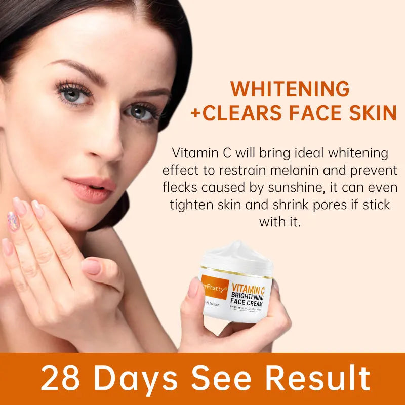 Vitamin C for Face Whitening Set Dark Spots Removal Cream Skincare Kits Eye Lightening Moisturizing Facial Serum Skin Care