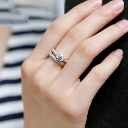 Moissanite Eight Hearts and Eight Arrows Zircon Ring European and American Fashion Engagement Ring