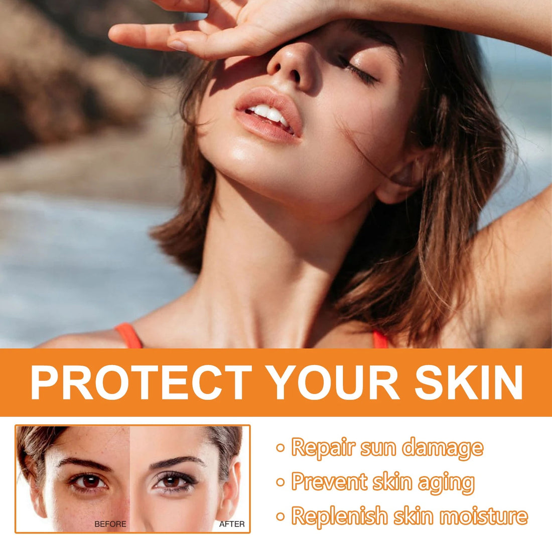 Face & Body Sunscreen Non-Greasy SPF 100+ Facial Sunblock UVA & UVB Protection Sunblocking Cream Anti Aging for Summer Beach Halalzen