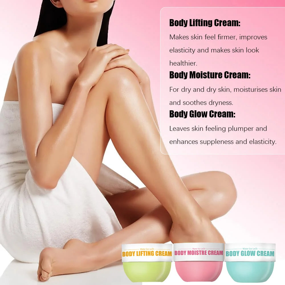New 3-piece skin care set, body glow cream, firming body cream, body moisturizer for firming and lifting body skin