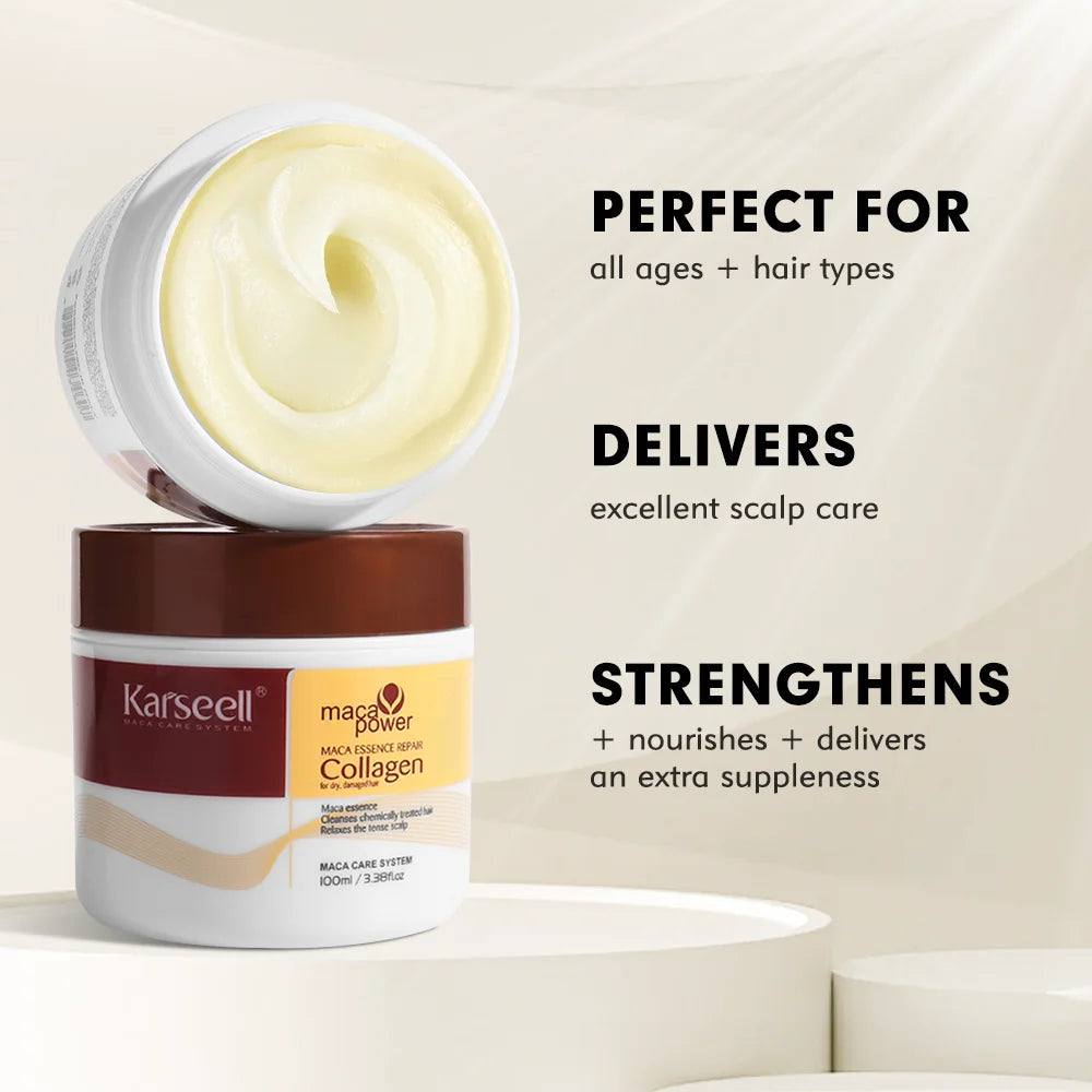 Karseell 100ML Collagen Hair Mask Deep Repair Damage Argan Oil Collagen Hair Treatment  Prevent Hair Breakage for All Hair Types Halalzen