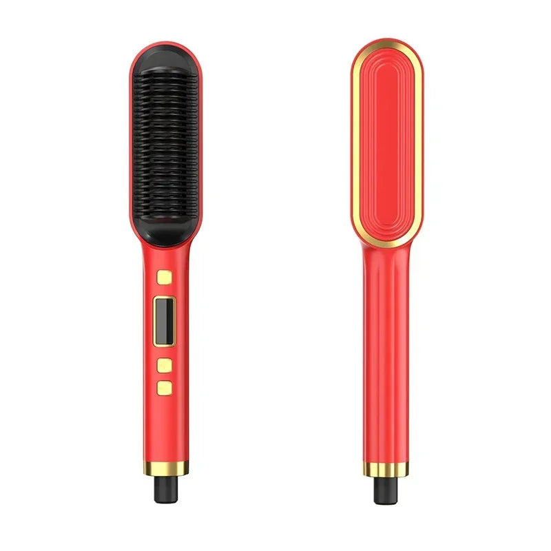 Thermostatic hair straightener Comb 5 temperature settings Straightening brush Quick heat professional hair straightening brush Halalzen