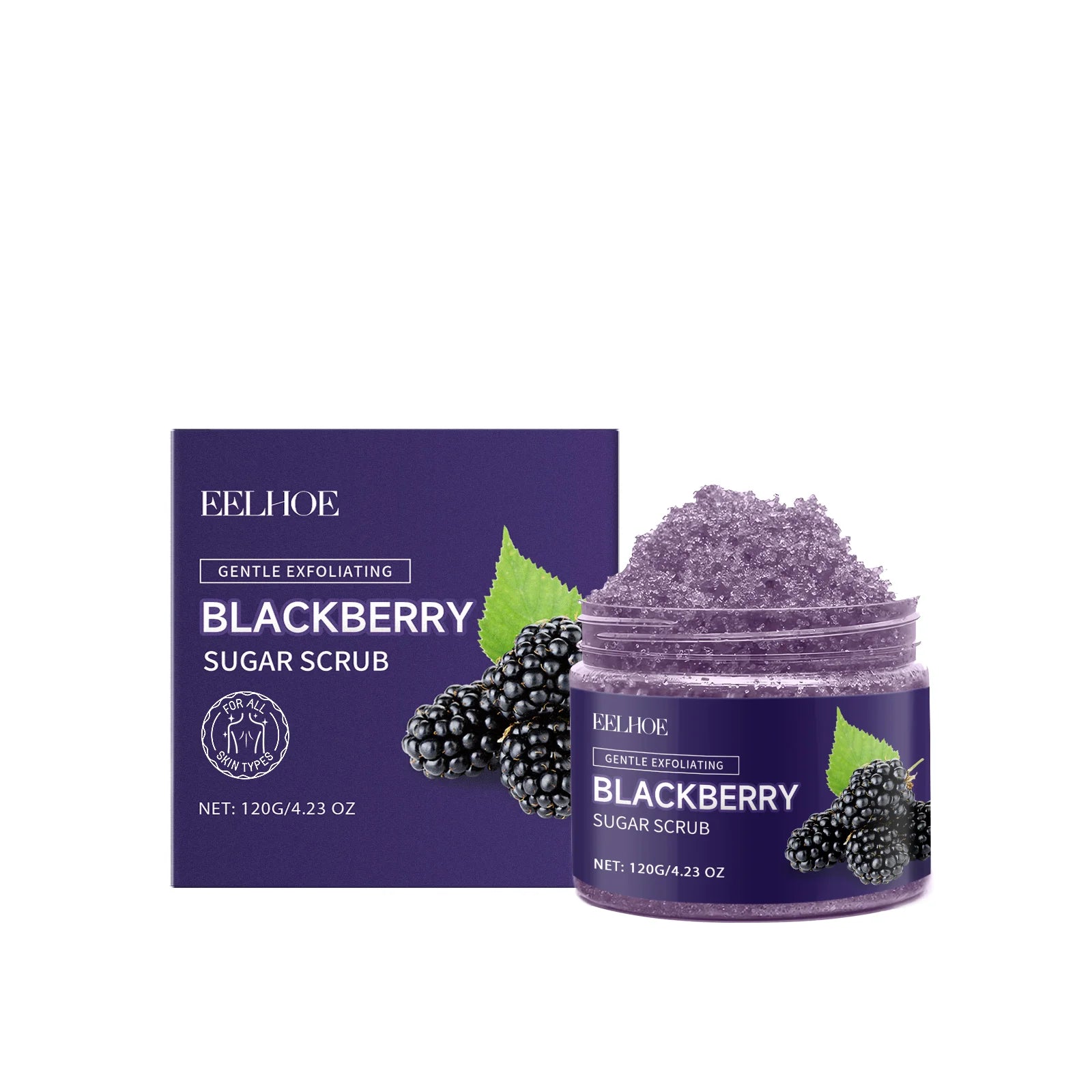 EELHOE Body Scrub Dead Skin Removal Smoothing Skin Brightening Deep Moisturizing Natural Ingredients Mild Exfoliating Scrub 120g