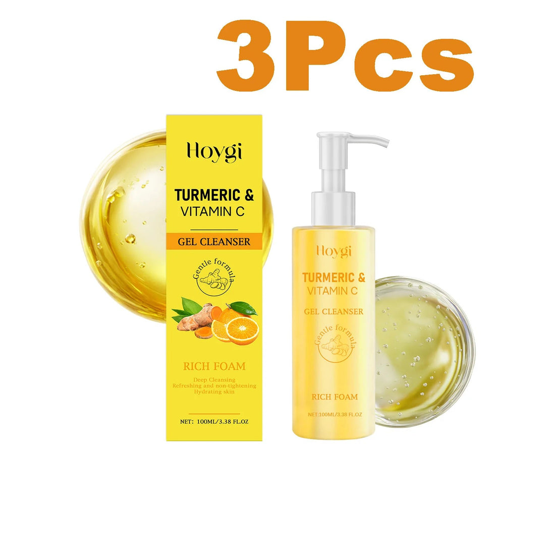 Turmeric Vitamin C Facial Cleanser Cleansing Refreshing Moisturizing for Soft Smooth Skin Purifying Brightening Facial Cleanser Halalzen