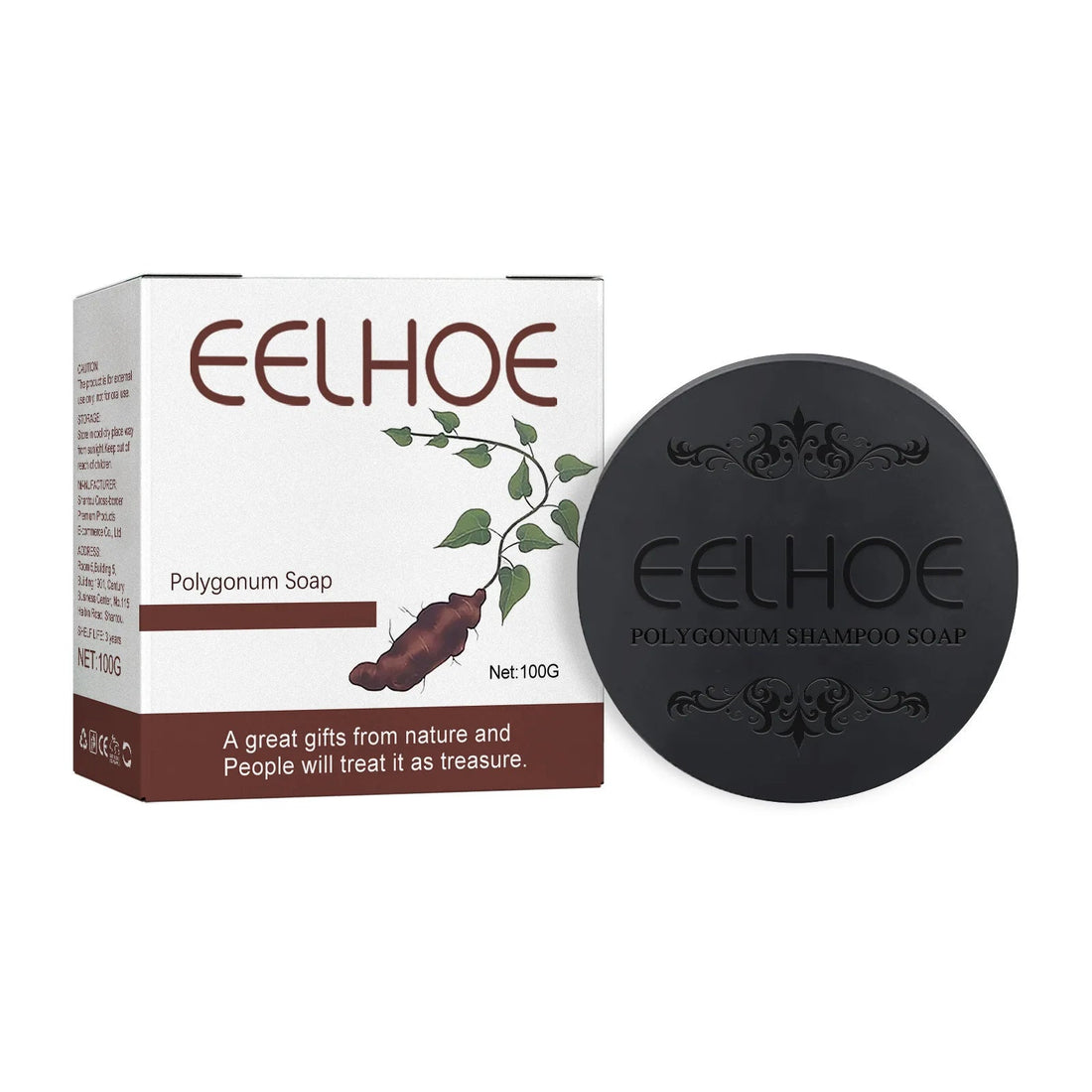 EELHOE Polygonum Multiflorum Shampoo Soaps Deep Cleaning Hair Moisturizing Care Cover Gray Hair Dye Ginseng Extract Shampoo Soap Halalzen