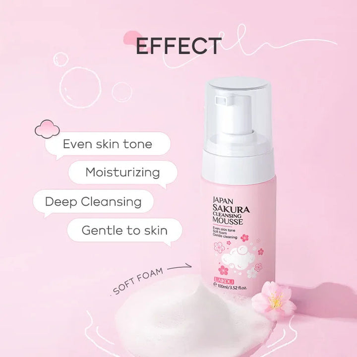 LAIKOU Cherry Blossom Women Facial Cleanser  Face Korean Skin Care Products Original Products 100ml Halalzen