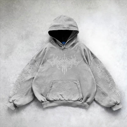 Harajuku personalized geometric print design oversized graphic hoodies women trendy street y2k fashion casual couple sweatshirts