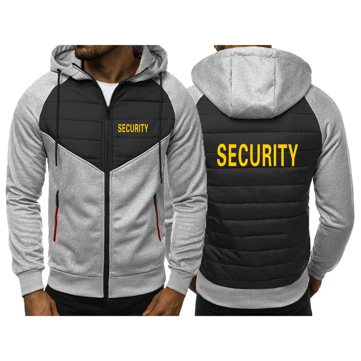 Security 2024 NEW Men's Spring Autumn Leisure Fashion Jacket Three-Color Stitching Slim Sweatshirts Cotton Comfortable Top