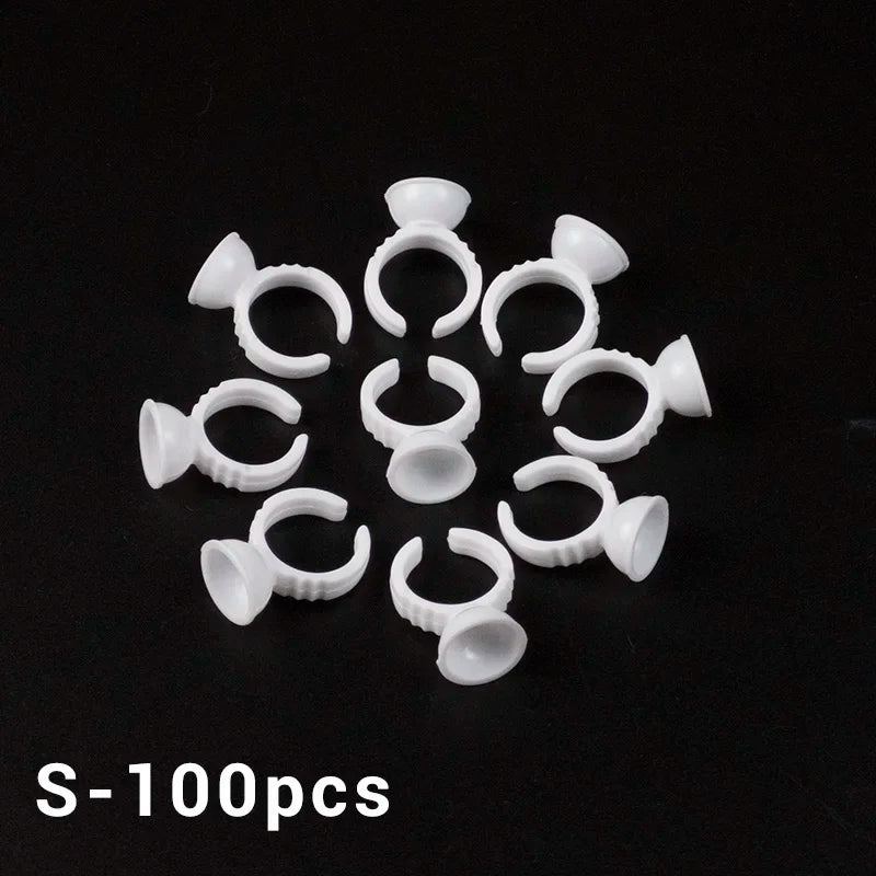 50/100pcs Glue Rings For Eyelash Extension Nail Art Glue Holders Eyelash Pallet Cups For Tattoo Pigment Makeup Tools