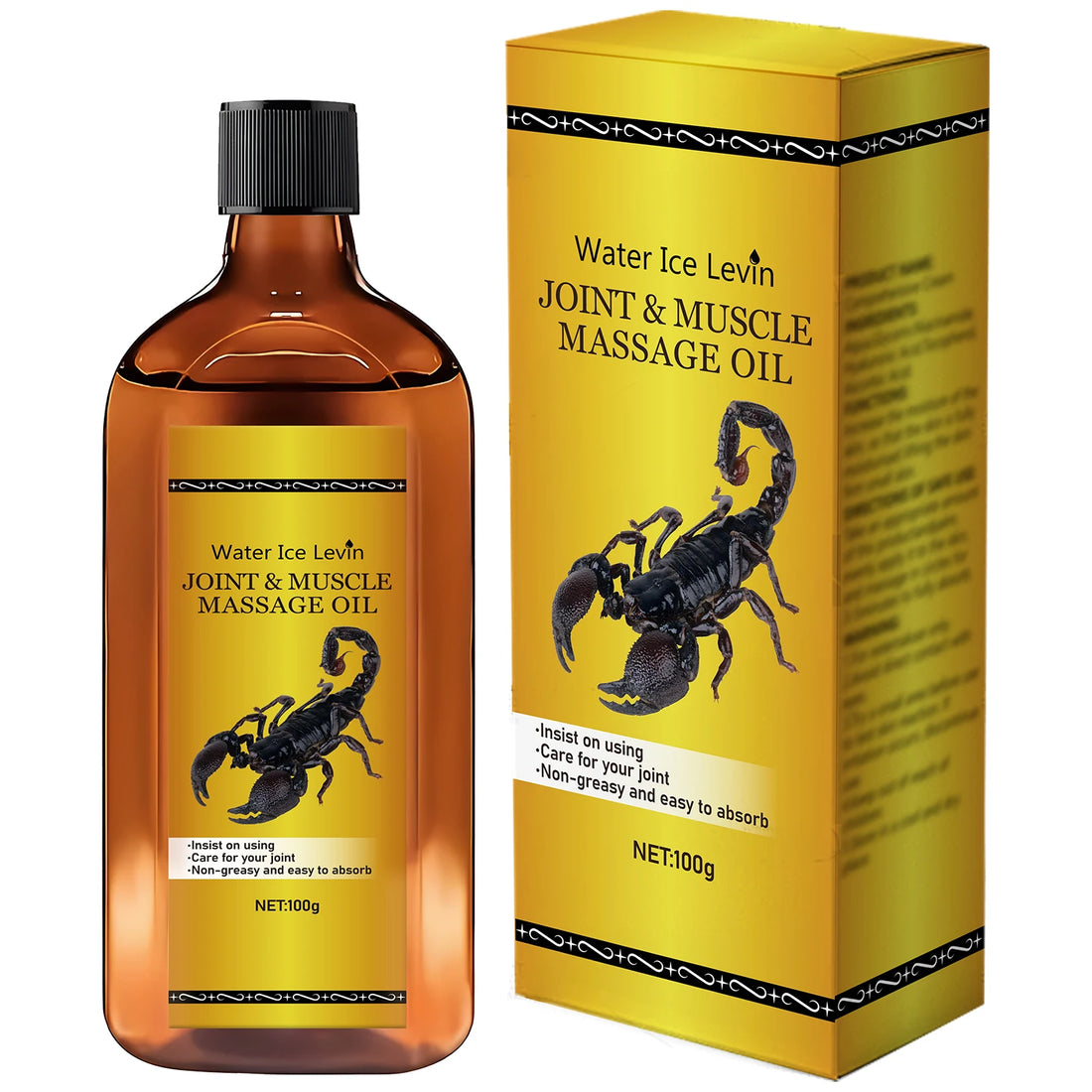 Water Ice Levin Advanced Joint & Muscle Massage Oil - Quick Absorbing, Ultra Lightweight Formula for Total Body Comfort..100G