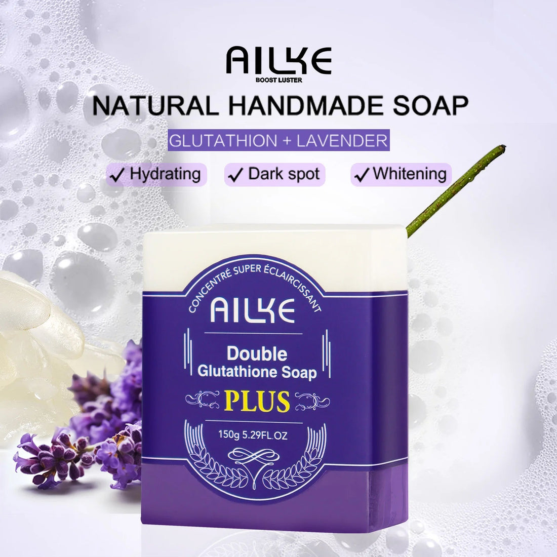 AILKE Glutathione PLUS Whitening Skin Care Set, Moisturizing, Even Skin Tone, Improve Dark, Black Skin, Reduce Spots, Freckle Halalzen