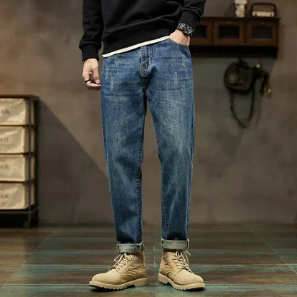 New Autumn and Winter Men's Jeans, High Quality, Comfortable, Versatile, Loose, Straight, Trendy Brand, Men's Harem Long Pants