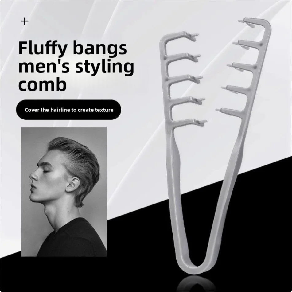 2pc Men's Styling Comb for Hair Gripping and Styling Fluffy Hair with Top Textured Perm Front Spiny Design Hairdressing Tool Halalzen