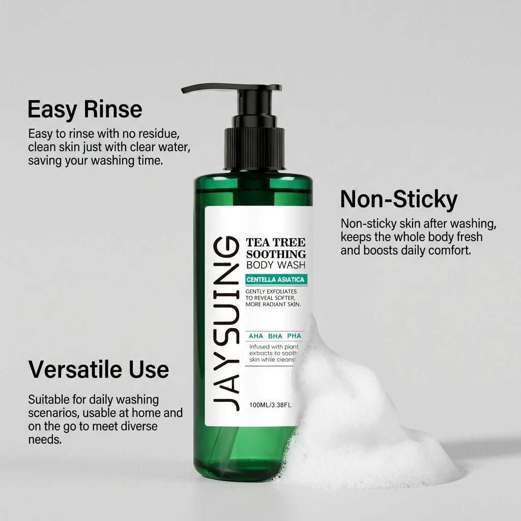 Centella Tea Tree Body Wash Deep Clean Refresh Cool Soothe Sensitive Nourish Calm Skin Discomfort Repair Skin Barrier Shower Gel Halalzen