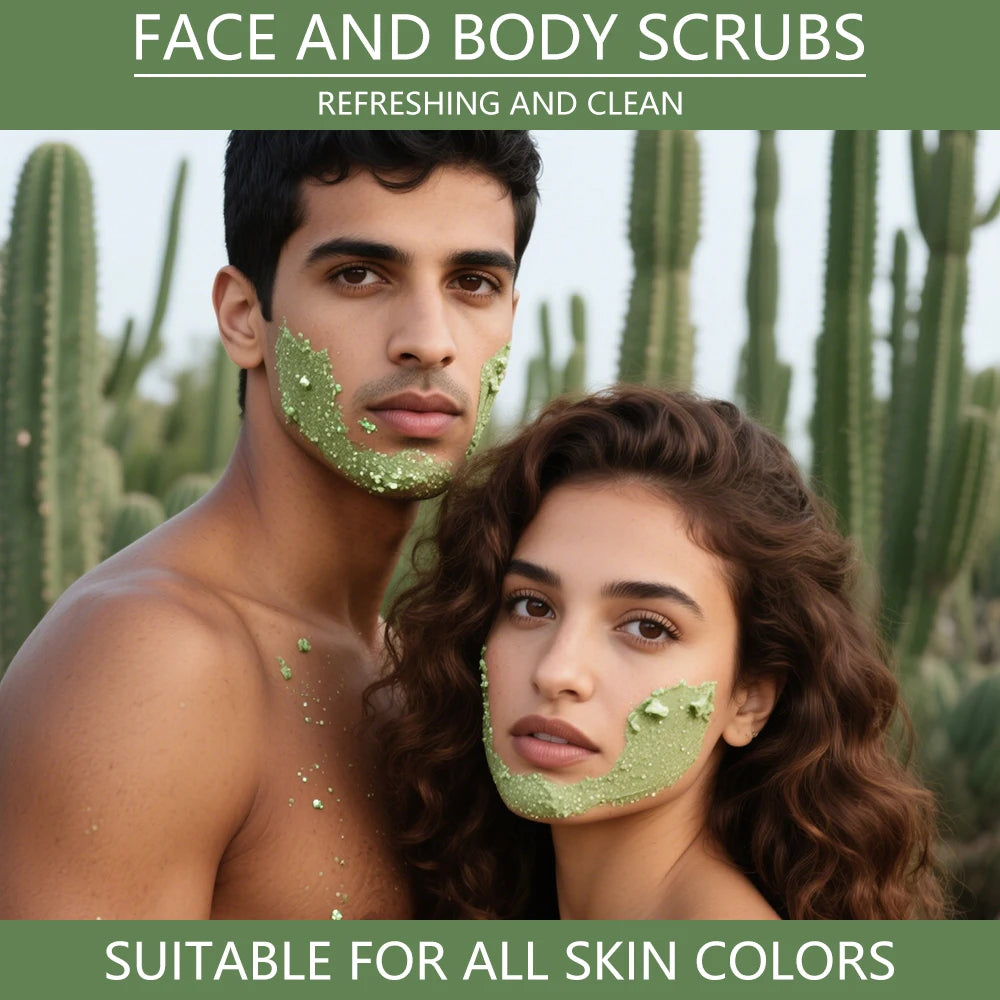 SUYARUN Shea Butter & Aloe Vera Exfoliating Scrub - Natural Face & Body Scrub, Gentle Exfoliator for Sensitive Skin.