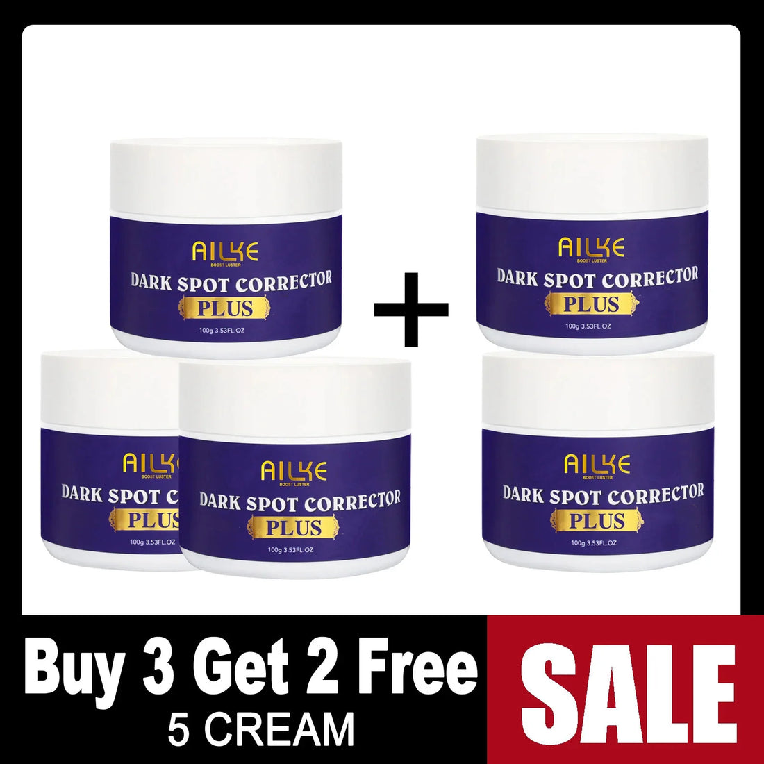 AILKE Premium Skin Lightening Cream - Dark Spot Corrector for Uneven Skin Tone - Face, Body, Underarm, Knees, Elbows, Knuckle