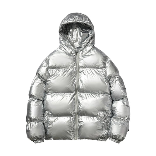Outdoor Thickened Cotton Down Coats For Men Streetwear Glossy Hooded Warm Bread Down Jacket Casual Cotton Puffer Outwears