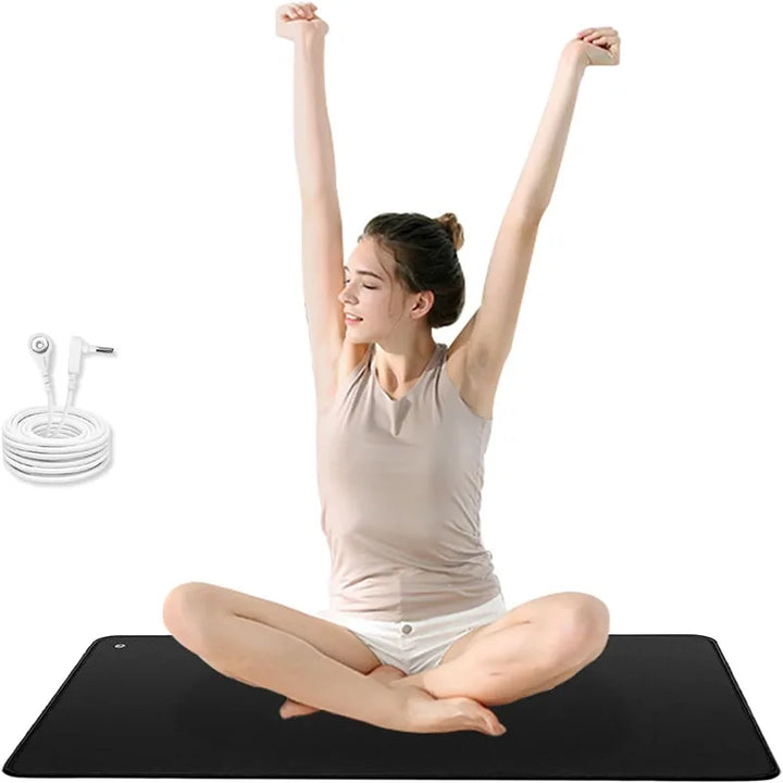 Grounding pad, sleep grounding pad, non slip carbon PU leather, grounding yoga pad, Suitable for both home and office work use