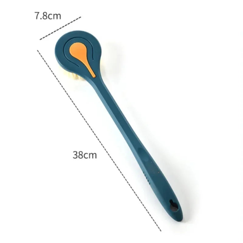 1PC Long Handle Soft Hair Bath Brush - Back Ball Scrubber Mud Massage Shower Body Brush for Bathroom Halalzen