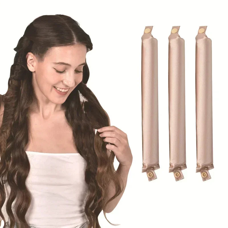 Heatless Hair Curler Curling Rod Headband No Heat Hair Rollers Satin Lazy Curls Soft Curlers Sleeping Flexi Rods Styling Tools Halalzen