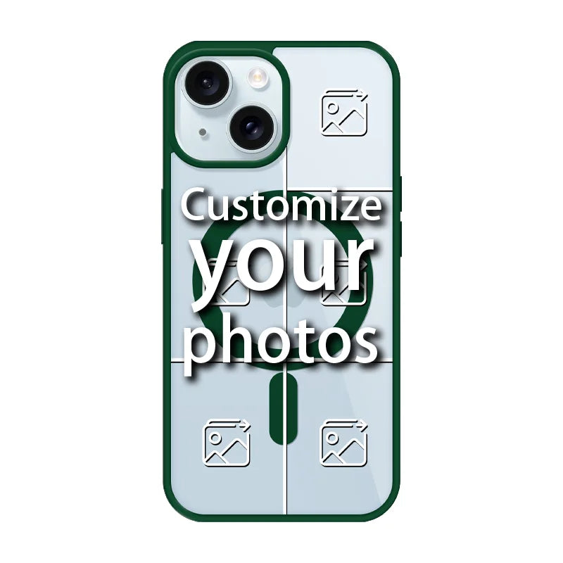 Magnetic Pattern Custom Acrylic Frosted Phone Case for iPhone16 15 14 13 12 11 Pro Max XS Shockproof | Holiday Customization