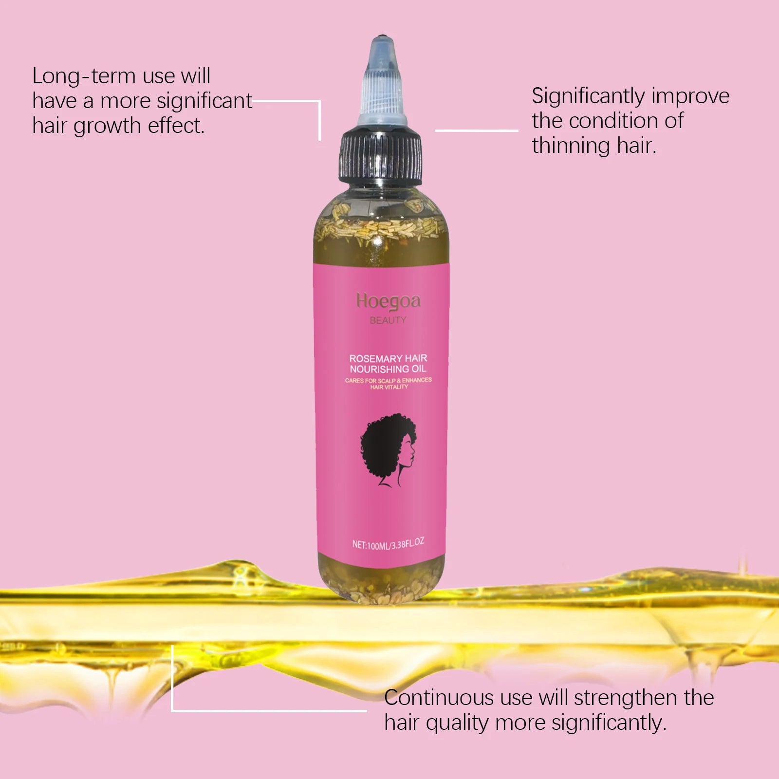 Rosemary Hair Growth Essential Oil Dense Strengthening Hair Prevent Loss Improve Hair Dryness Split Moisturizing Shiny Hair Care