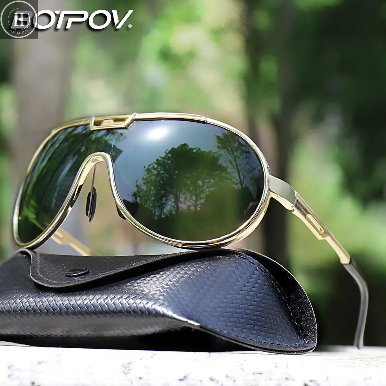 Fishing Sunglasses PC Frame Men and Women Trendy Round Windproof Shades with UV Protection Cycling Driving Travel With BOX HALALZEN