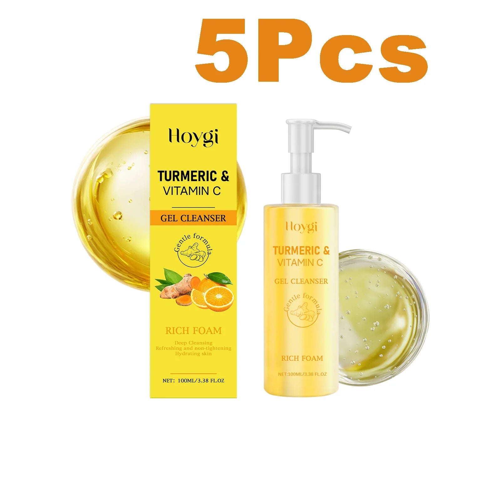 Turmeric Vitamin C Facial Cleanser Cleansing Refreshing Moisturizing for Soft Smooth Skin Purifying Brightening Facial Cleanser Halalzen