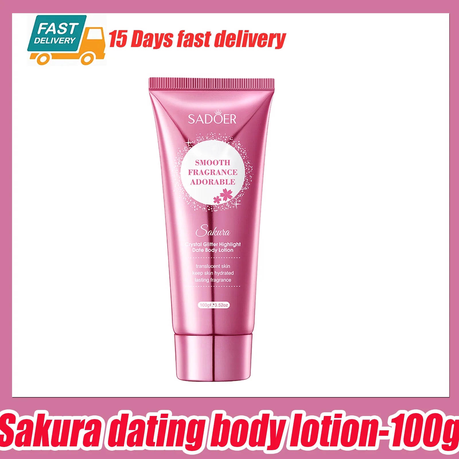 Cherry Blossom Moisture Crystal Glow High Gloss Dating Cherry Blossom Scent Body Lotion Deep Moisturizing Hydrating Body Lotion