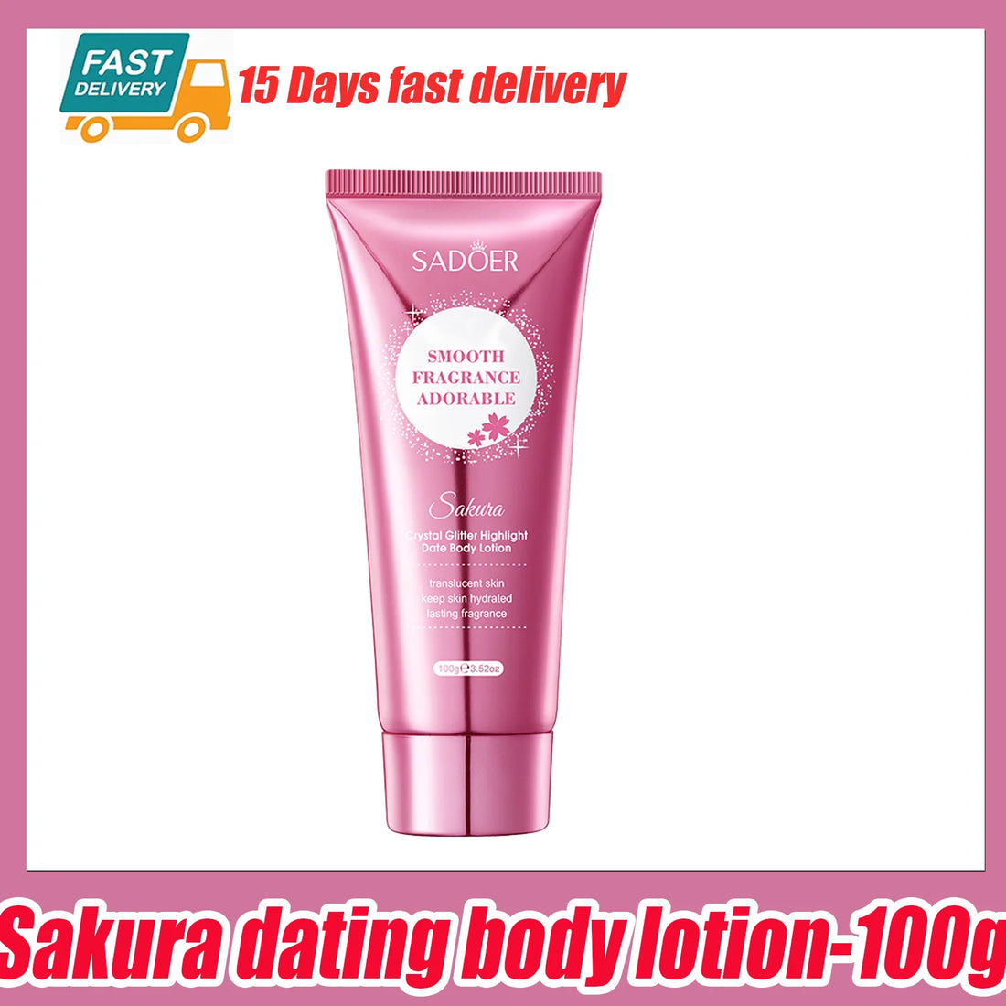 Cherry Blossom Moisture Crystal Glow High Gloss Dating Cherry Blossom Scent Body Lotion Deep Moisturizing Hydrating Body Lotion