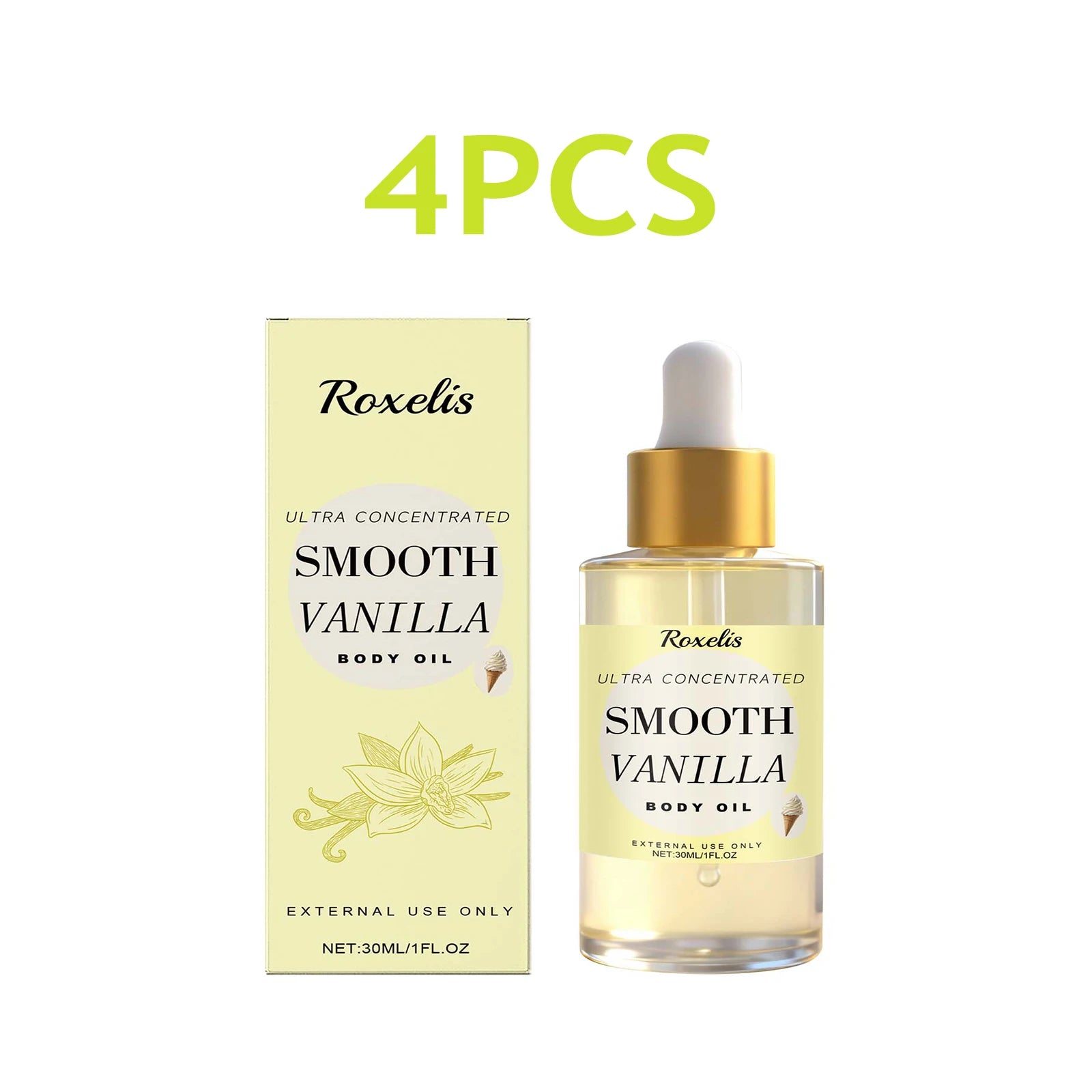 Roxelis 30ml Vanilla Creamy Fragrant Body Oil Moisturizing Whole Body Massage Essential Oil for Dry Skin Moisturizer Hydrating