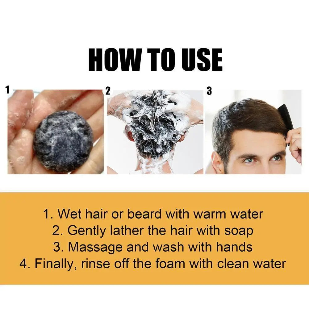 Hair Darkening Shampoo Soap Bar Repair Gray White Hair Color To Black Shampoo Soap Hair Nourishing Shampoo Soap Bar Halalzen