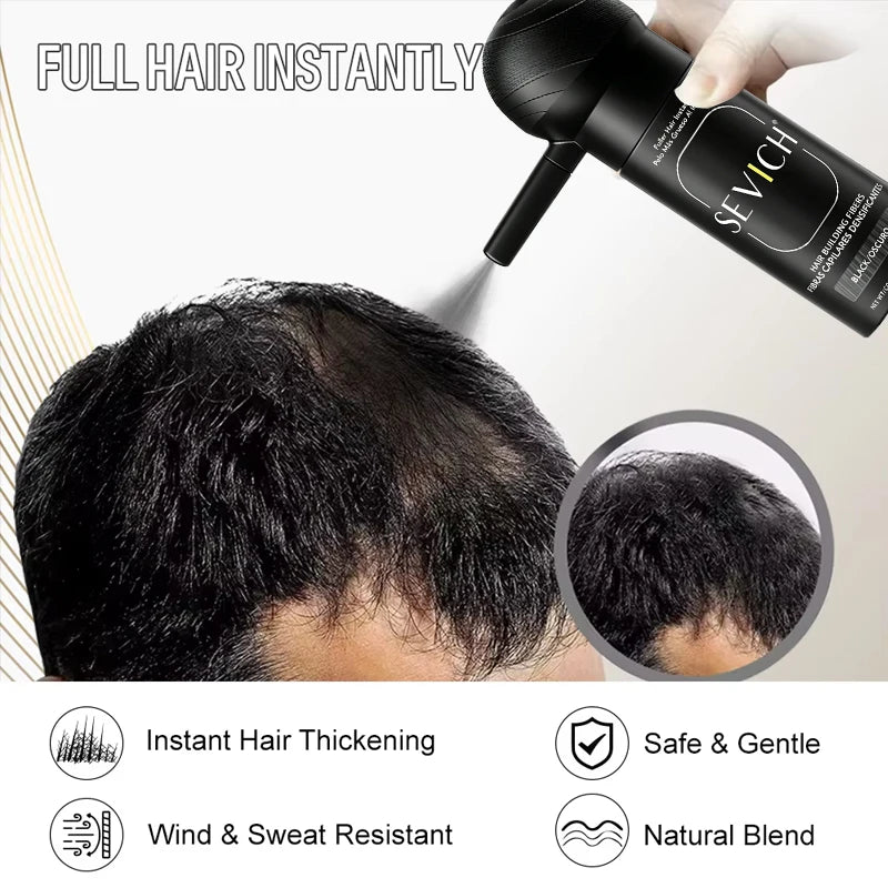 SEVICH Hair Building Fiber Set Cover Sparse Hair Or Bald Spots Hair Loss Regrowth Treatment Keratin Hair Fiber Powder Applicator
