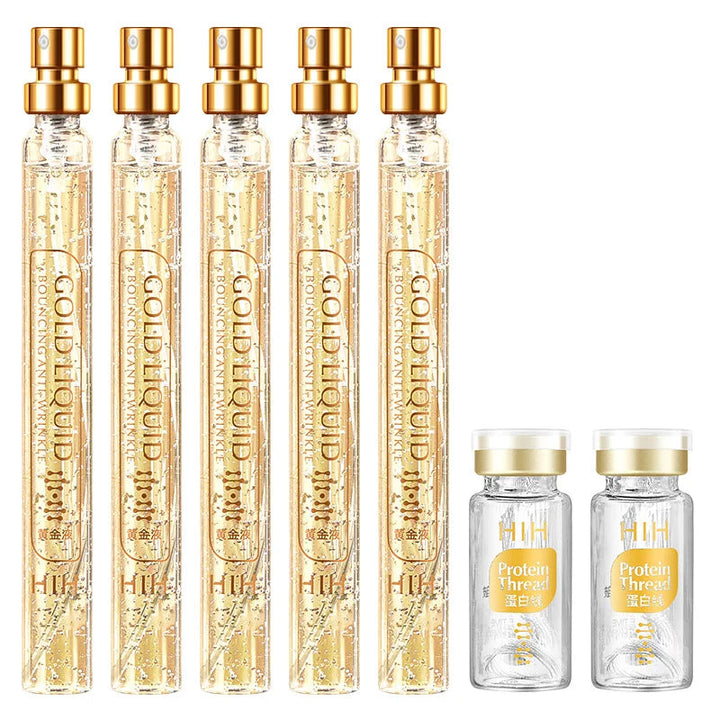 24K Gold Face Serum Active Collagen Silk Thread Facial Essence Anti-wrinkle Moisturizing Hyaluronic Serum for Face Skin Care Halalzen