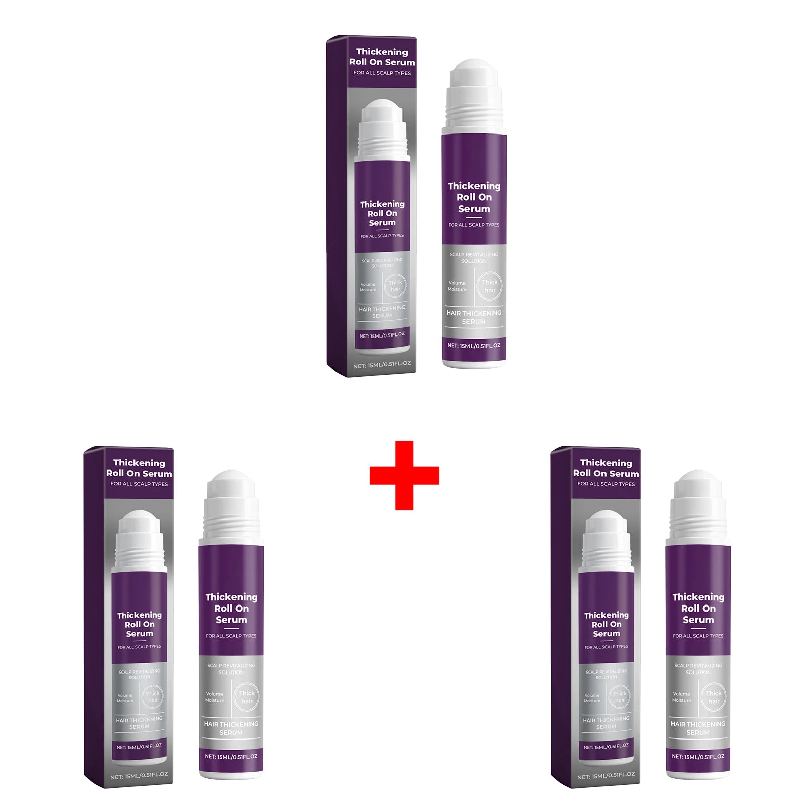 Hair Thickening Revitalizing Serum Roll-On Boost Hair Volume & Thicken Fine Hair,Follicle Nourishing Anti Hair Loss Hair Care