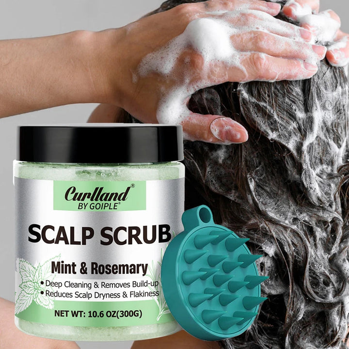 Scalp Scrub Mint & Rosemary Deep Clean Removes Build-up Moisturize Cool Soothe Hair Scalp or Exfoliating Scrub Silicone Massager HALALZEN