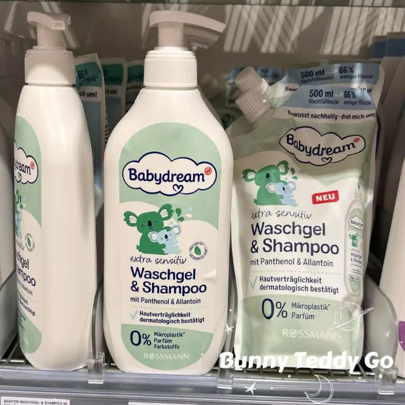 In Stock! German Babydream Organic Shea Butter Extra Sensitive Baby 2‑in‑1 Shampoo & Body Wash 500ml