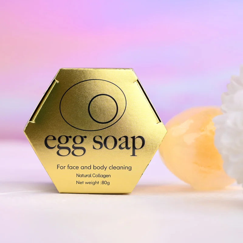 80g Collagen Egg Soap For Deep Cleansing Moisturizing Oil Contro Cleansing Bathing Essential Oil Soap Halalzen