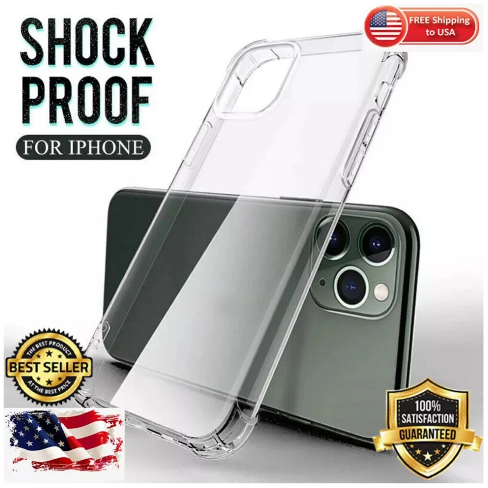 For Apple iPhone 14 13 12 11 Pro Clear Case 3HRating Scratch Resistant Cover