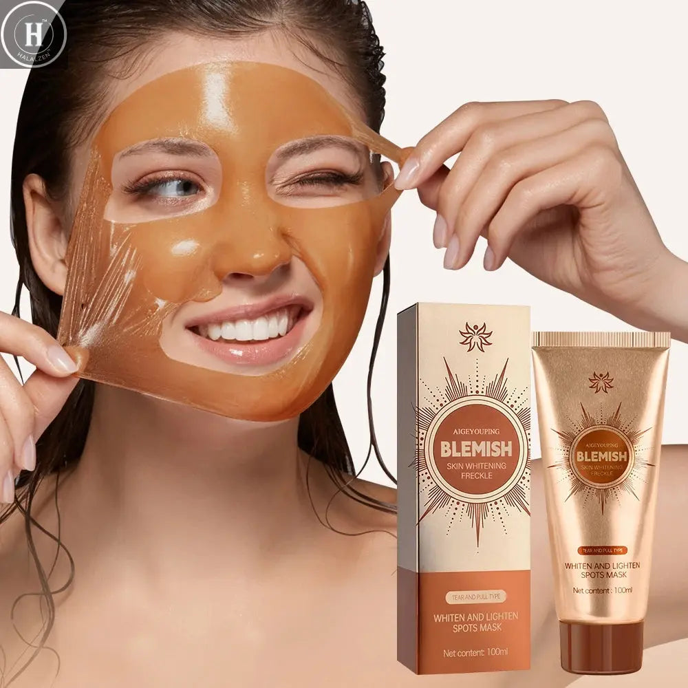 Whiten and Lighten Spots Mask Spots Peel-Off Facial Mask Anti-Blemish Freckle Brightening Mask Deeply Clean Pore Tightening Mois HALALZEN