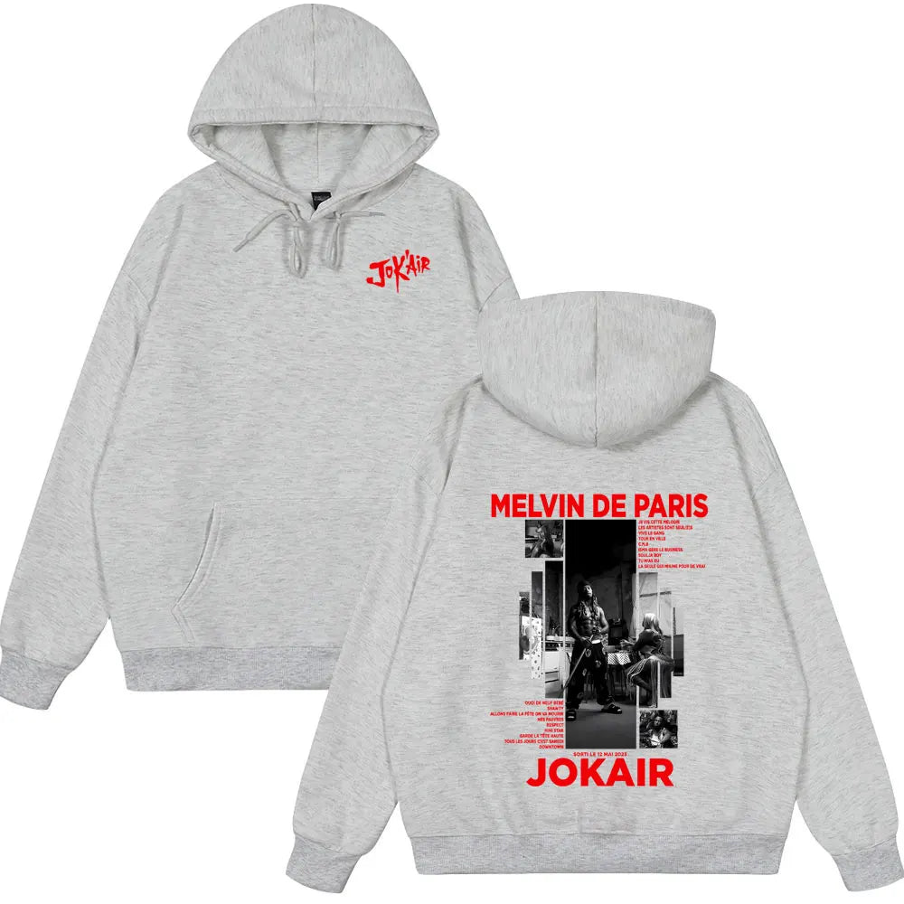 Rapper Jok'air Melvin De Paris Graphic Hoodie Men Women Hip Hop Streetwear Fashion Tops Pop Music Hoodies Casual Vintage Hoodies