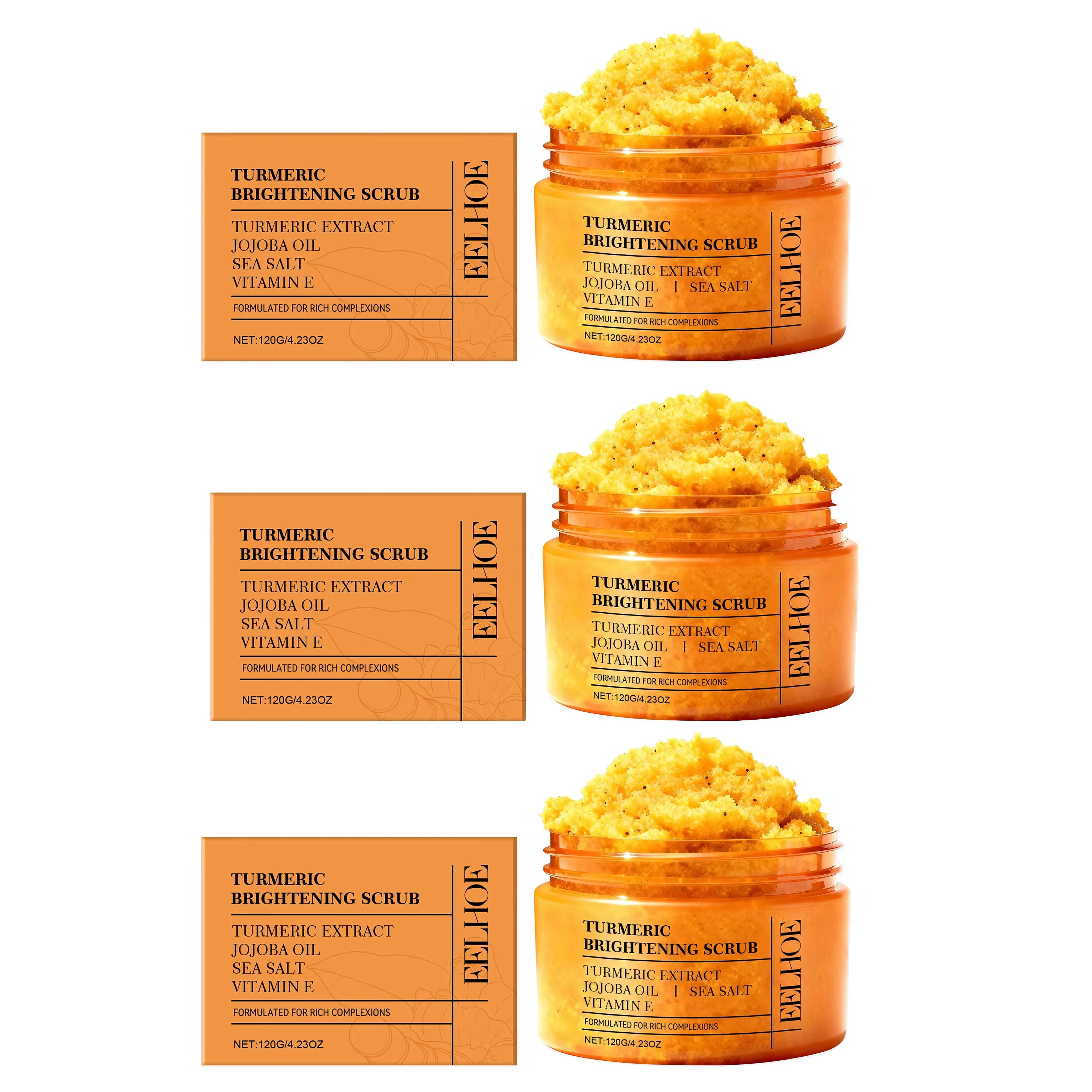 Turmeric Scrub - Gently Cleanses Body Skin, Leaving It Hydrated, Soft, Smooth, and Refreshed. Care Scrub.