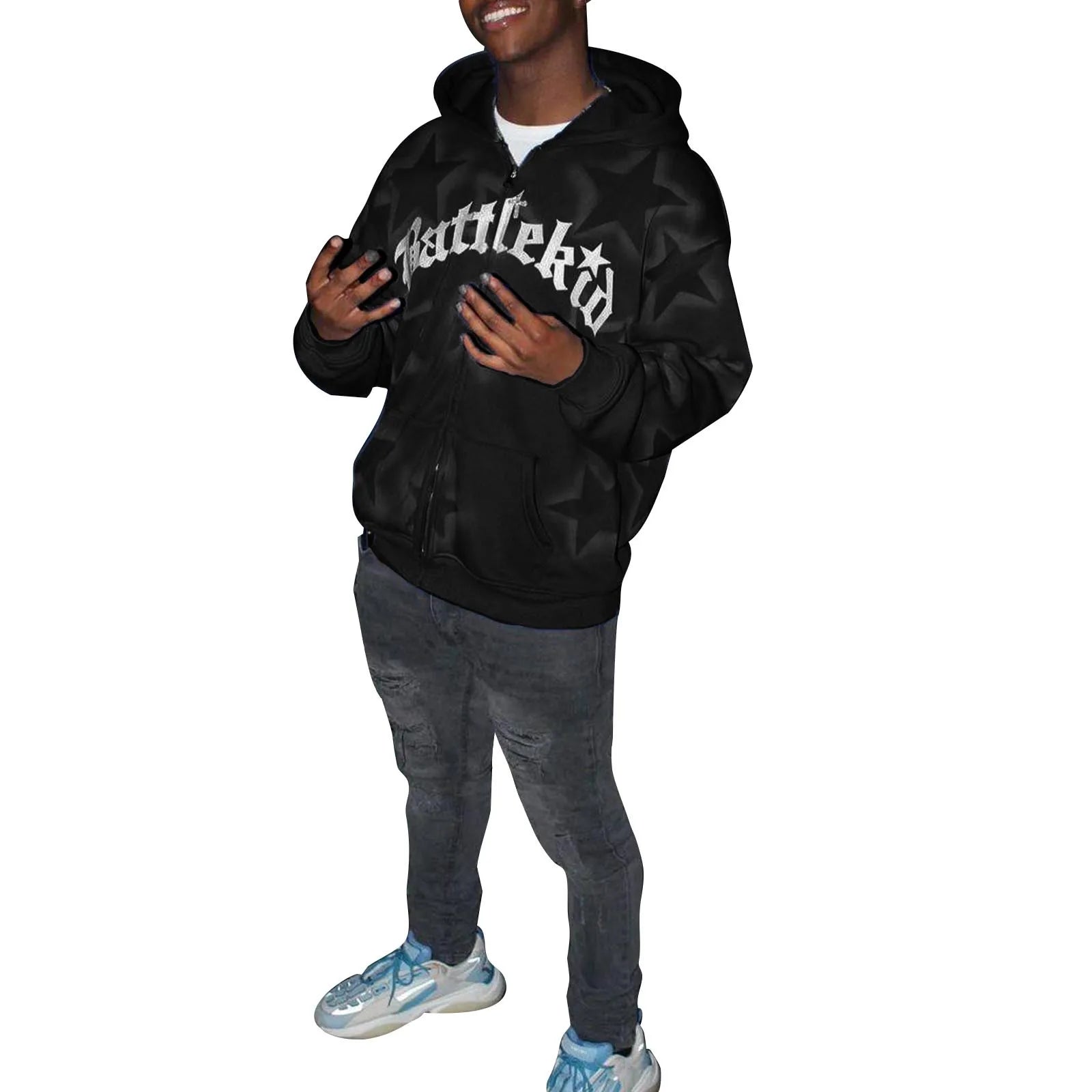 Men'S And Women'S Fashion Casual Star Y2k Gothic Clothes Retro Streetwear Pattern Pullover Casual Fashion For Men Harajuku