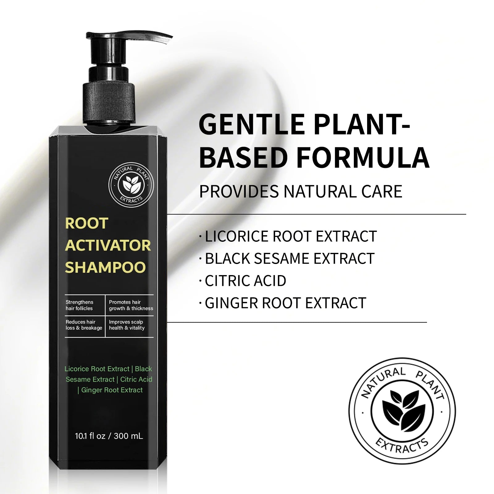 Root Activator Shampoo 300ml Hair Growth Treatment Anti-Hair Loss Strengthens Follicles Improves Scalp Health For Thinning Hair Halalzen