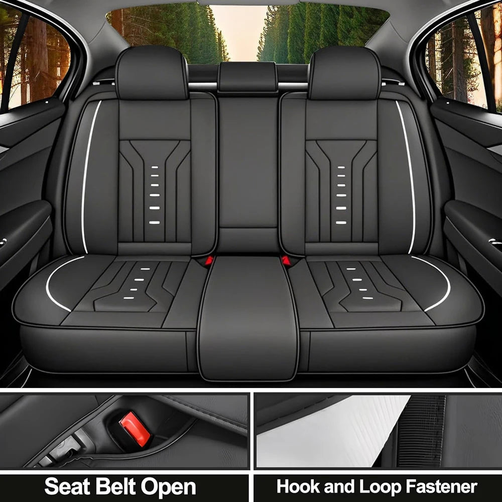 Luxury Universal Leather Car Seat Covers Full Set Four Season Fully Enclose Leather Seat Covers For Car SUV Truck