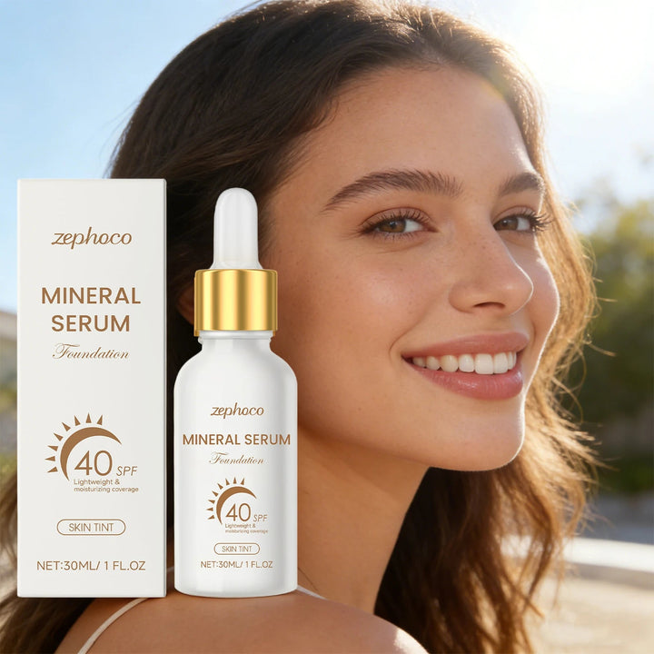 SPF 40 Sunscreen Liquid Foundation Isolation Cream Correct Skin Tone Reduce Dullness Conceal Pores Long Lasting Natural Face Halalzen