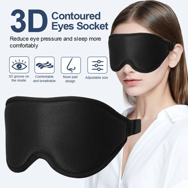 3D Three-dimensional Sleep Eye Mask Aviation Travel Memory Foam Concave Blackout Eye Mask Block Out Light With Women Men HALALZEN